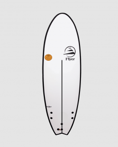 Tabla de surf híbrida blanca con cola fish